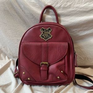 Harry Potter Hogwarts Burgundy Faux Leather Backpack